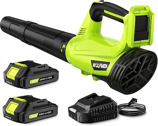 WOLFMEN Cordless Leaf Blower with 2 Batteries